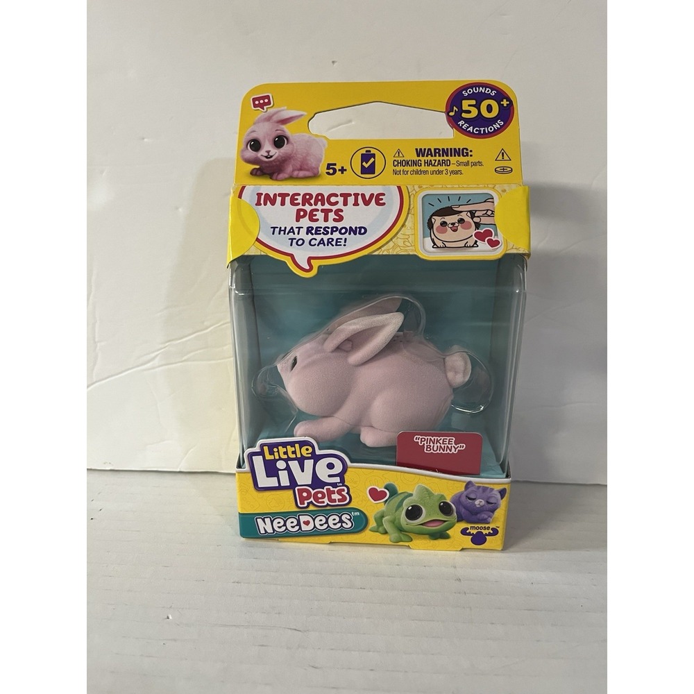 2024 Little Live Pets NeeDees‎ "Pinkee Bunny" Interactive Pets Collectible Toy.